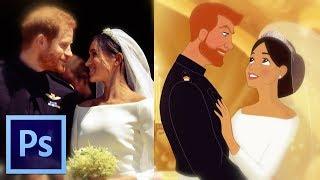 Prince Harry and Meghan Markle's Royal Wedding  {Disney Style}  Speed Edit || Adobe Photoshop