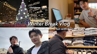 HS Winter Break Vlog: gift shopping with friends, uni applications, and food!