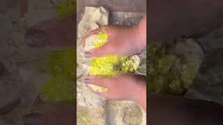 Slow no gym chalk glitter bomb ASMR #oddlysatisfying #asmr #shorts