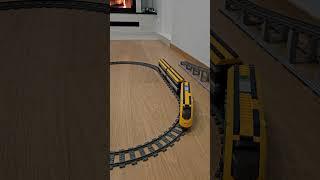 LEGO train in action: 8-shape track with Lego 7996 double crossover