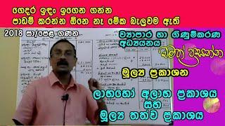 ලාභ හෝ අලාභ ප්‍රකාශය සහ මූල්‍ය තත්ව ප්‍රකාශය - Final Accounts in sinhala