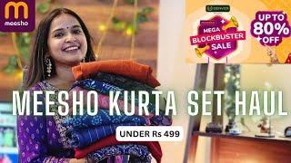 10 Meesho Kurta Sets Haul Under Rs 499 | Up to 80% off Sale | ENGLISH Subtitles