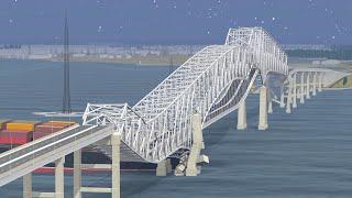 Baltimore Bridge Collapse Simulation 2024, Francis Scott Key Bridge