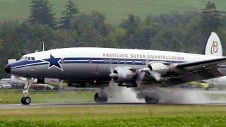 Super Constellation  Extreme Wet Take Off & Landing at Bern