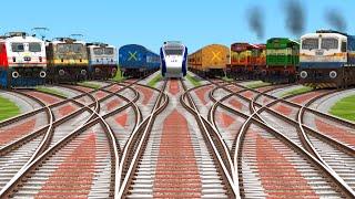 ALL REALSTIC TRAINSCROSSING ON BUMPY RAILROAD TRACKS | indian railways games