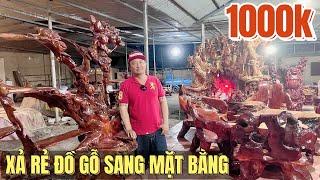 Sang mặt bằng Vinh Cao Nguyên xả rẻ bàn ghế tượng gỗ mỹ nghệ trang trí nội thất đủ loại ở Bình Dương