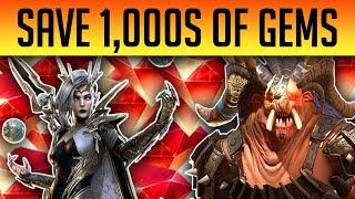 HOW TO SAVE 1,000s OF GEMS WHILST GAINING EXPERIENCE FARMING MINO! FTP 2022 | Raid: Shadow Legends