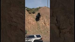 Ram TRX DRIVER FLIP OFF CLIFF DURING POLICE CHASE!!!