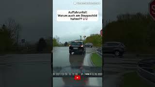 "Sach' mal, bist Du bescheuert?!" | Auffahrunfall am Stoppschild | RLP DASHCAM | #shorts