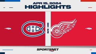 NHL Highlights | Canadiens vs. Red Wings - April 15, 2024