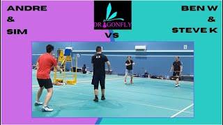 Dragonfly Badminton Zone - Andre & Sim vs Ben W & Steve K