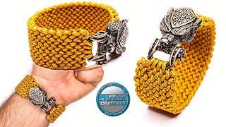 BEAR Paracord Bracelet Bear Bead and Shackle - Conquistador Knot Tutorial