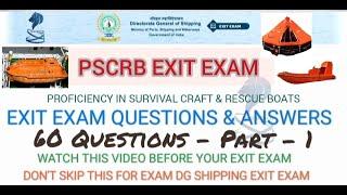 PSCRB & R-PSCRB EXIT EXAM Part - 1 | PSCRB D.G. Shipping Exit Exam Question & Answer - All in One