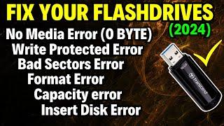 Pen Drive Showing No Media 0 Bytes | No Media USB Fix | Insert A Disk (SOLVED)