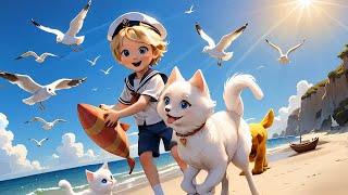 "Sailing Adventures|The Boy, The Puppy, and The Kitty | Playtime Planet|kids songs| kids poem