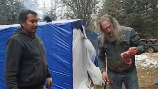 Making Moose T-Bone Steaks in Camp