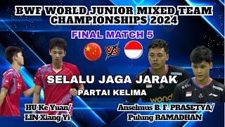 FINAL MATCH 5 - Anselmus BF PRASETYA/RAMADHAN (INA) vs HU/LIN Xiang Yi (CHN) | BWF WJMTC 2024