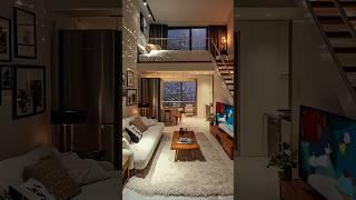 Modern Loft Apartment with Dreamy City Night Views ️ #CozyRoom #HomeDecor #aesthetic
