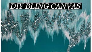 Bling Canvas Painting Teal DIY