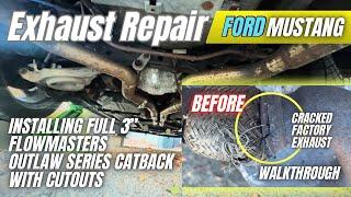 This Is What I Did To Repair My Exhaust System! Installing Flowmaster Outlaw 3” Catback Mustang S550