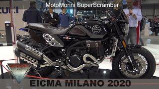 2020 Moto Morini 1200 SuperScrambler muscle bike Walkaround At EICMA 2019 Milano Fiera Rho