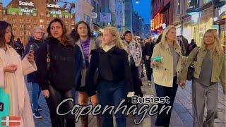 Walking Busy Street Of Copenhagen, Denmark | 4K HDR Walking Tour | November 2024