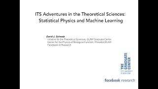 Part 1: Statistical physics and machine learning with David J. Schwab