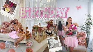 22ND BIRTHDAY VLOG 🩷 | brunch, dinner, afternoon tea, birthday set up & gifts xo