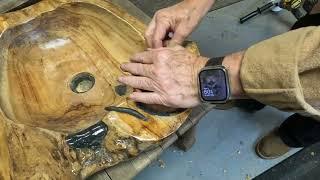 Oliver wood Soap dish on wooden sink