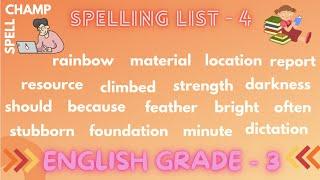 English Grade 3 Spelling List 4