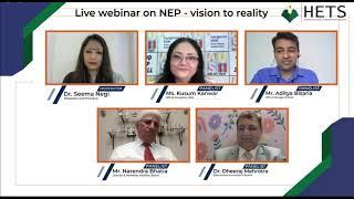 HETS  Presents Webinar on NEP | Vision to Reality |  Harvest Educational Transformation Solutions