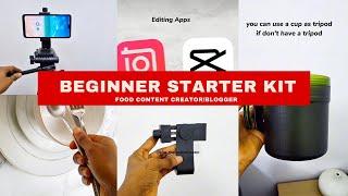 BEGINNER Food Content Creation/Food blogging Starter Kit/Pack 2024(Filming Equipment,Gear, Apps etc)