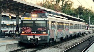 Trenes de viajeros en la estación  de Aranjuez: Renfe Media Distancia y cercanías