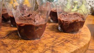 MOUSSE AU CHOCOLAT ET POIRES  :2 INGRÉDIENTS !RECETTE RAPIDE POUR ÉPATER VOS INVITÉS !موس بالشكلاطة