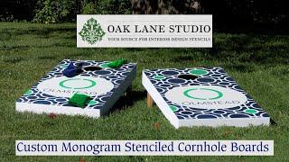 DIY Cornhole Board Custom Monogram Project | Oak Lane Studio