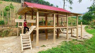 TIMELAPSE: 180 Days Building a Wooden House (CABIN) - Roof it, close floorboards & build stairs