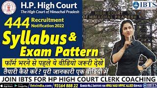 HP High Court Clerk Syllabus & Exam Pattern 2022 | High Court Clerk Coaching in Chandigarh by IBTS