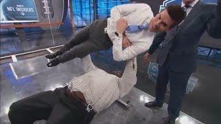 Former NFL Lineman Damien Woody Bench Presses Field Yates | ESPN