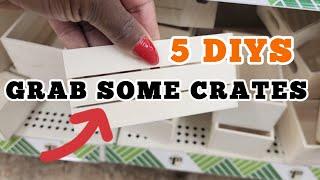 DOLLAR TREE DIYS USING THE WOOD CRATES