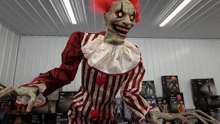 UNBOXING CREEPY TOWERING CLOWN SPIRIT HALLOWEEN 2024 ANIMATRONIC SETUP