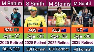 International Cricket Player Who have retired (2024 - 2025).