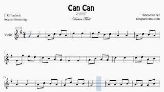 Can Can Easy Sheet Music for Violin Original Tone G Major