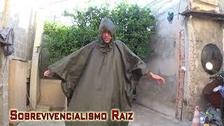 Um poncho preparado para #sobrevivência  na #selva Papo Reto