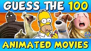 Guess the "100 MOVIES" QUIZ! (ANIMATION) | CHALLENGE/ TRIVIA