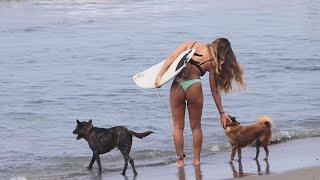 The cutest surfing duo