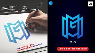 MG Modern Letter Logo Design In Adobe Illustrator Tutorial |Best Logo Design  | With Zakki Graphics|