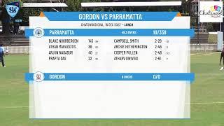 NSW Premier Cricket - AW Green Shield (U16) - Round 1 - Gordon v Parramatta