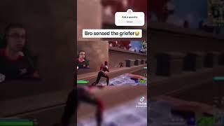 bro sensed the griefer BRO HAS SPIDER SENSES #fortnite #funny #nickeh30