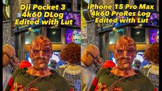 iPhone 15 Pro vs Dji Pocket 3 - ProRes DLog 4k60 - Mano a Mano!!!