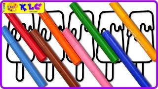 ( Sweets ) Ice Cream and BIG Marker Pencil Coloring / Ice Cream Drawing / KLC Kids Table